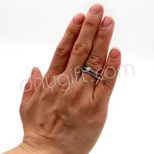 Zirkon Taşlı Nazarlı Yüzük