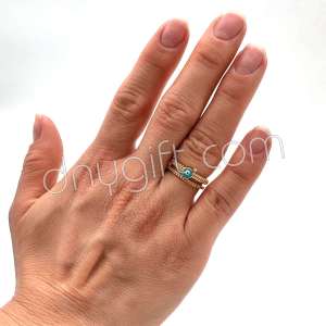 Zirkon Taşlı Nazarlı Yüzük