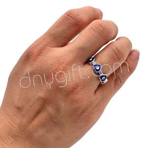 Zirkon Taşlı Nazarlı Yüzük