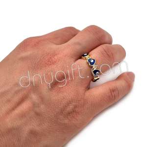 Zirkon Taşlı Nazarlı Yüzük