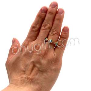 Zirkon Taşlı Nazarlı Yüzük