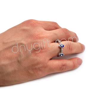 Zirkon Taşlı Nazarlı Yüzük