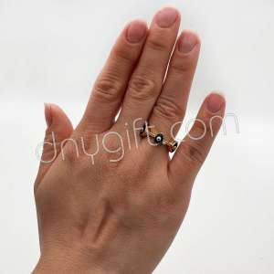 Zirkon Taşlı Nazarlı Yüzük