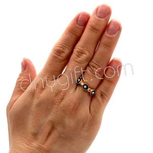 Zirkon Taşlı Nazarlı Yüzük