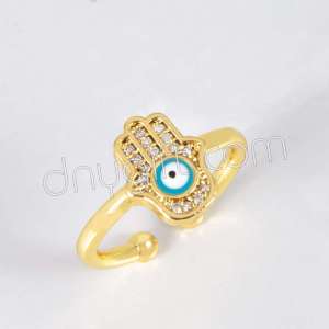 Zirkon Taşlı Nazarlı Yüzük