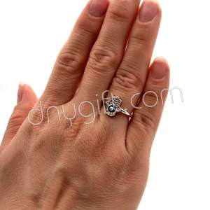 Zirkon Taşlı Nazarlı Yüzük