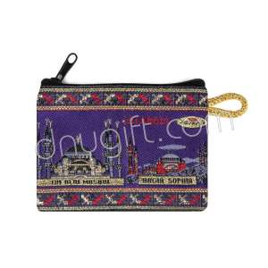 İstanbul Desenli Mini Dokuma Cüzdan