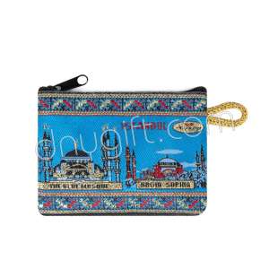 İstanbul Desenli Mini Dokuma Cüzdan