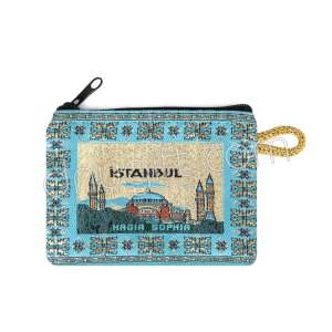 İstanbul Desenli Mini Dokuma Cüzdan