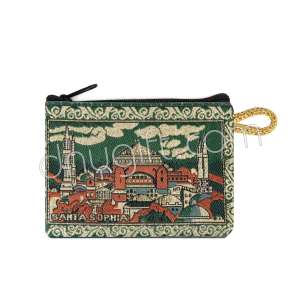 İstanbul Desenli Mini Dokuma Cüzdan