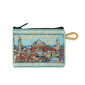 İstanbul Desenli Mini Dokuma Cüzdan