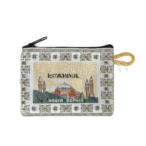 İstanbul Desenli Mini Dokuma Cüzdan