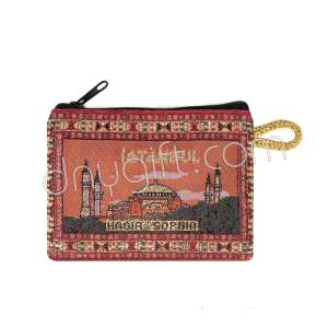 İstanbul Desenli Mini Dokuma Cüzdan