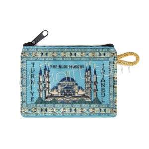 İstanbul Desenli Mini Dokuma Cüzdan