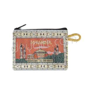 İstanbul Desenli Mini Dokuma Cüzdan