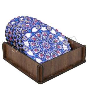 Ahşap Kutulu Bardak Altı Set