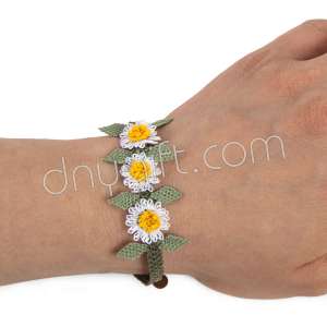 İğne Oyası Üçlü Papatya Bileklik