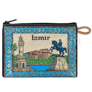 İzmir Desenli Dokuma Cüzdan