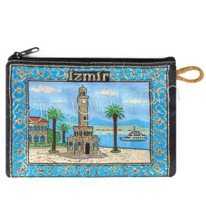 İzmir Desenli Dokuma Cüzdan