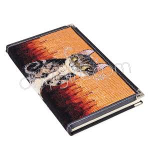 Kedi Desenli Goblen Defter