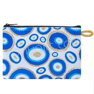 Nazar Boncuğu Desenli Dokuma Cüzdan