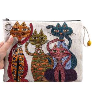 Goblen Klaç Çanta Kedi Desenli