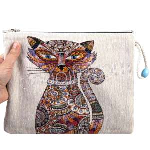 Goblen Klaç Çanta Kedi Desenli