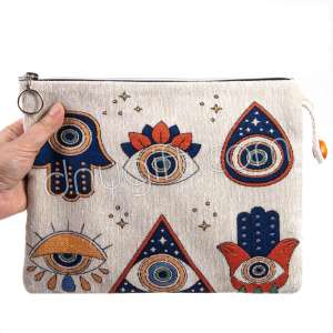 Goblen Klaç Çanta Nazar Desenli