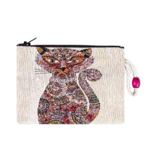 Kedi Desenli Goblen Cüzdan