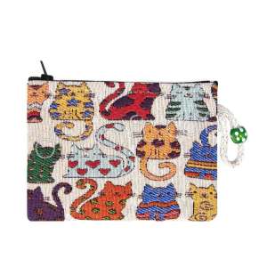 Kedi Desenli Goblen Cüzdan