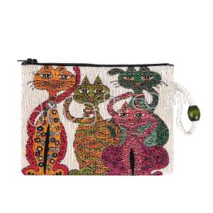 Kedi Desenli Goblen Cüzdan