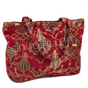 Çift Cepli Plaj Çantası Kırmızı 1893