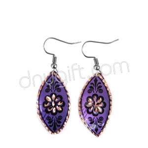 Çiçek Desenli Bakır Küpe