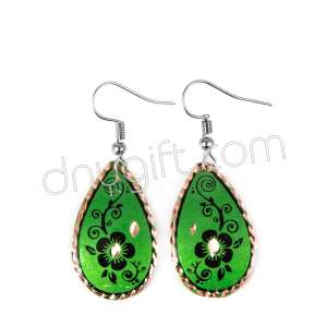 Çiçek Desenli Bakır Küpe