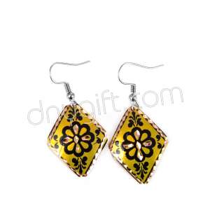 Çiçek Desenli Bakır Küpe