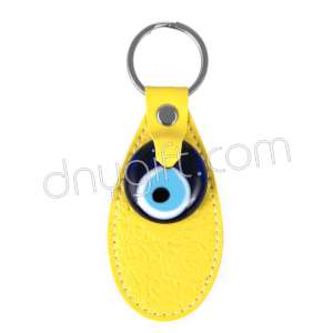 Deri Damla Anahtarlık Sarı