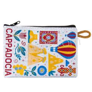 Kapadokya Desenli Dokuma Cüzdan