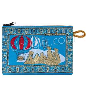 Kapadokya Desenli Dokuma Cüzdan