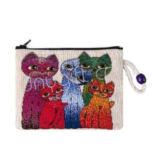 Kedi Desenli Goblen Cüzdan