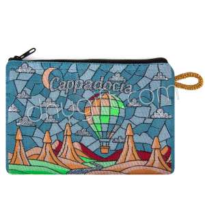 Kapadokya Desenli Dokuma Cüzdan