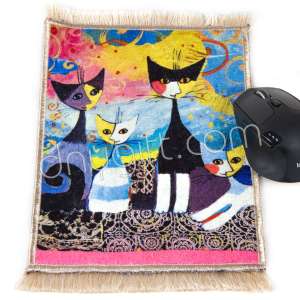 Kedi Desenli Minyatür Halı Mousepad