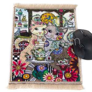 Kedi Desenli Minyatür Halı Mousepad