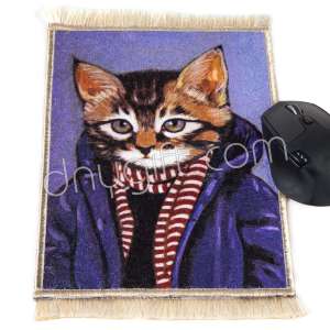 Kedi Desenli Minyatür Halı Mousepad