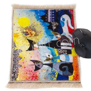 Kedi Desenli Minyatür Halı Mousepad