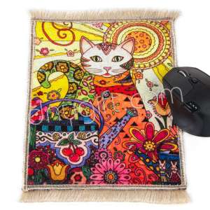 Kedi Desenli Minyatür Halı Mousepad