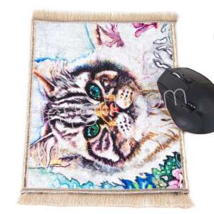Kedi Desenli Minyatür Halı Mousepad