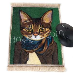 Kedi Desenli Minyatür Halı Mousepad