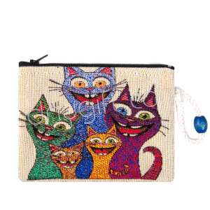 Kedi Desenli Goblen Cüzdan
