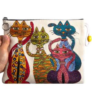 Goblen Klaç Çanta Kedi Desenli